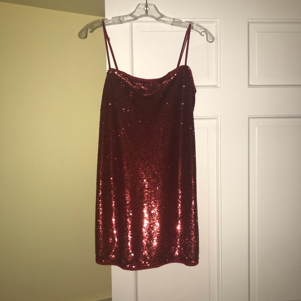 Free people red sequin dress